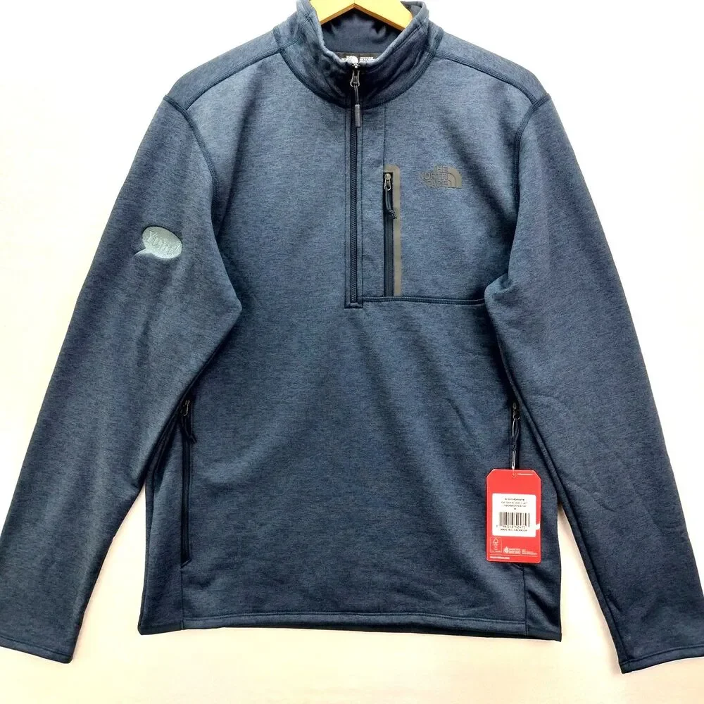 The North Face Skyline Fleece Jacket Men Medium Blue 1/2 Zip Outdoors Hiking NEW